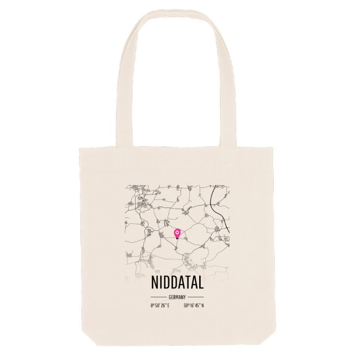 Niddatal karta tygkasse – tygkasse från PinShirt