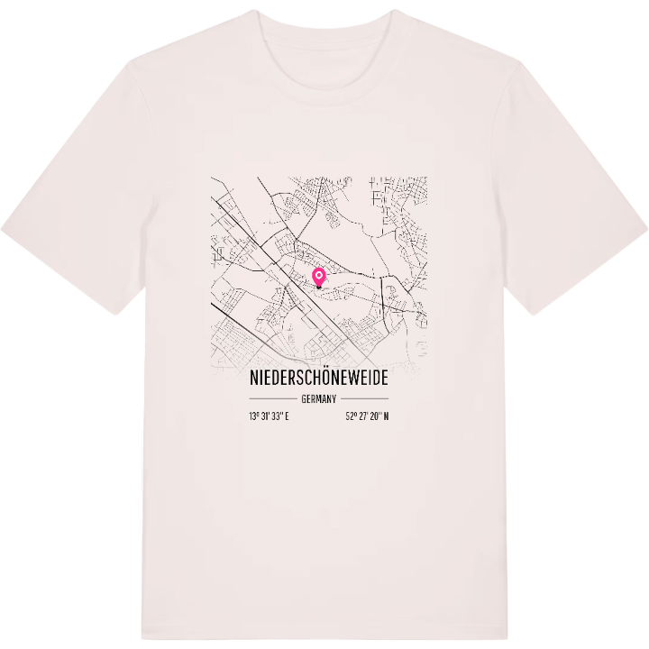 Niederschöneweide karta t-shirt – t-shirt från PinShirt