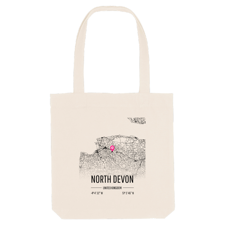 North Devon karta tygkasse – tygkasse från PinShirt