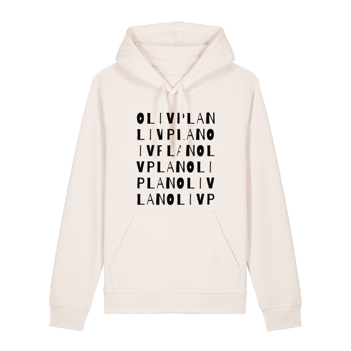 Olivplan ordlek hoodie – hoodie från PinShirt