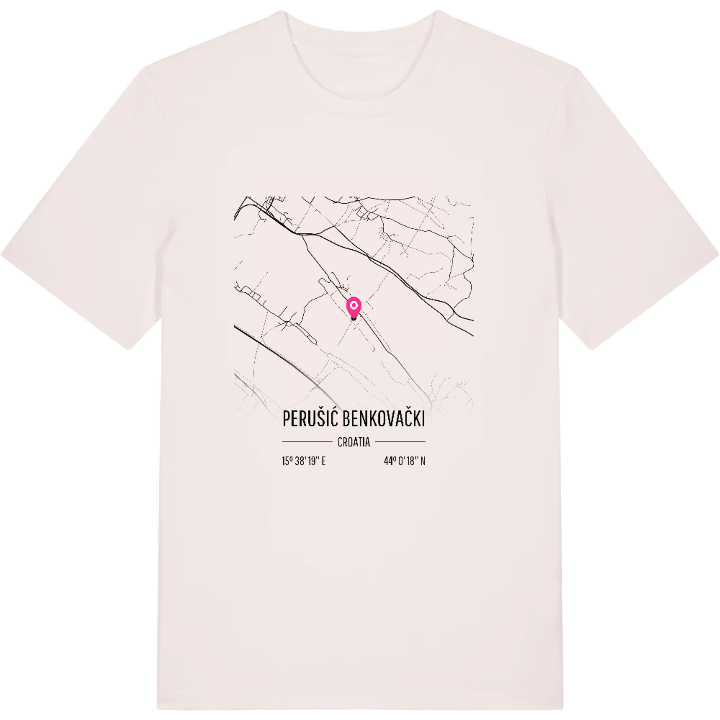 Perušić Benkovački karta t-shirt – t-shirt från PinShirt