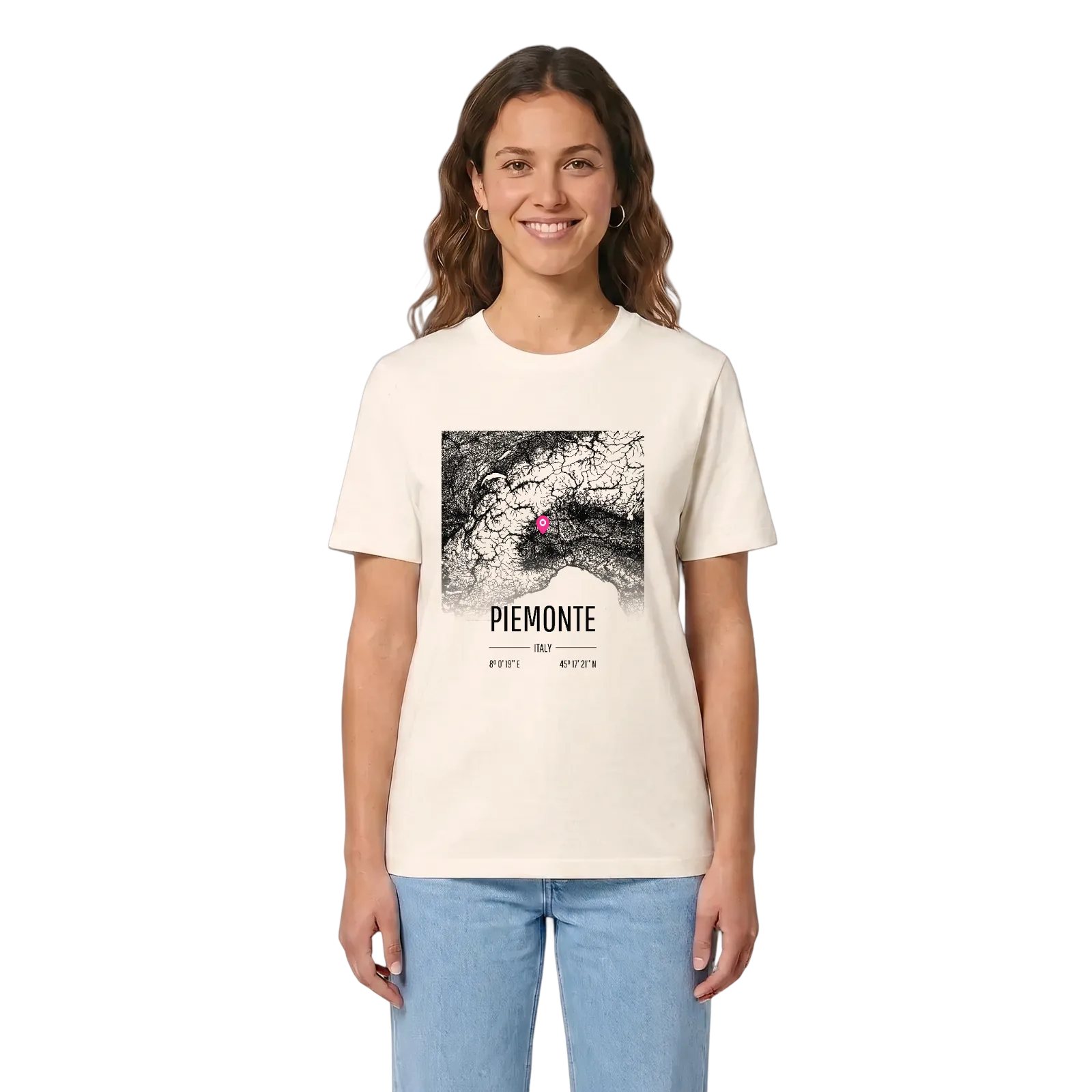 Piemonte karta t-shirt – Vintage White, i miljö
