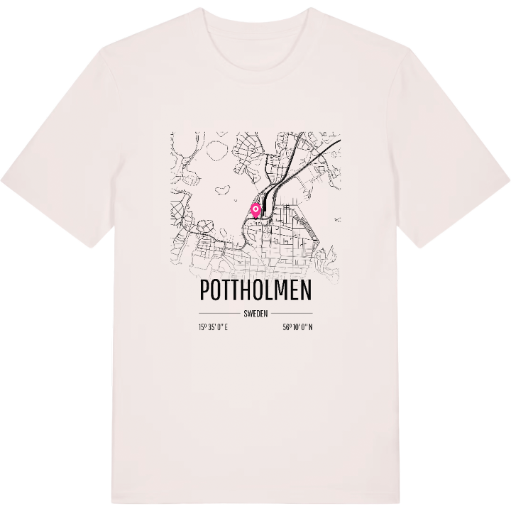 Pottholmen karta t-shirt – t-shirt från PinShirt