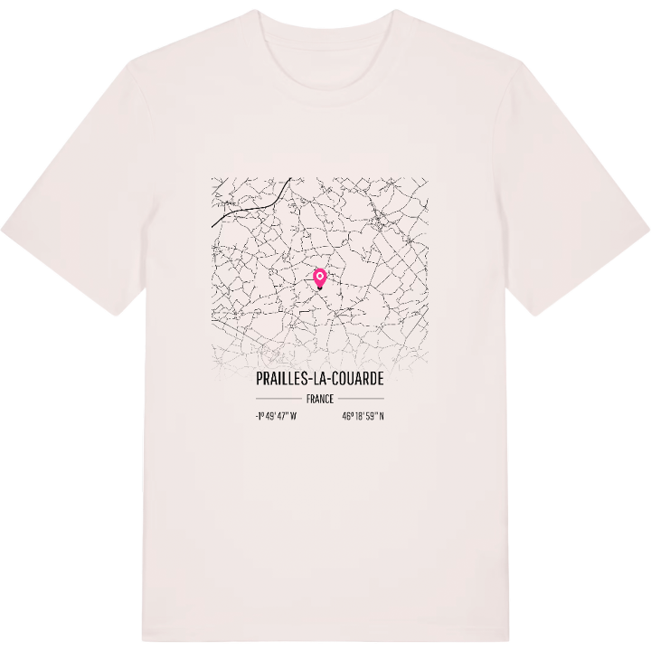 Prailles-la-Couarde karta t-shirt – t-shirt från PinShirt