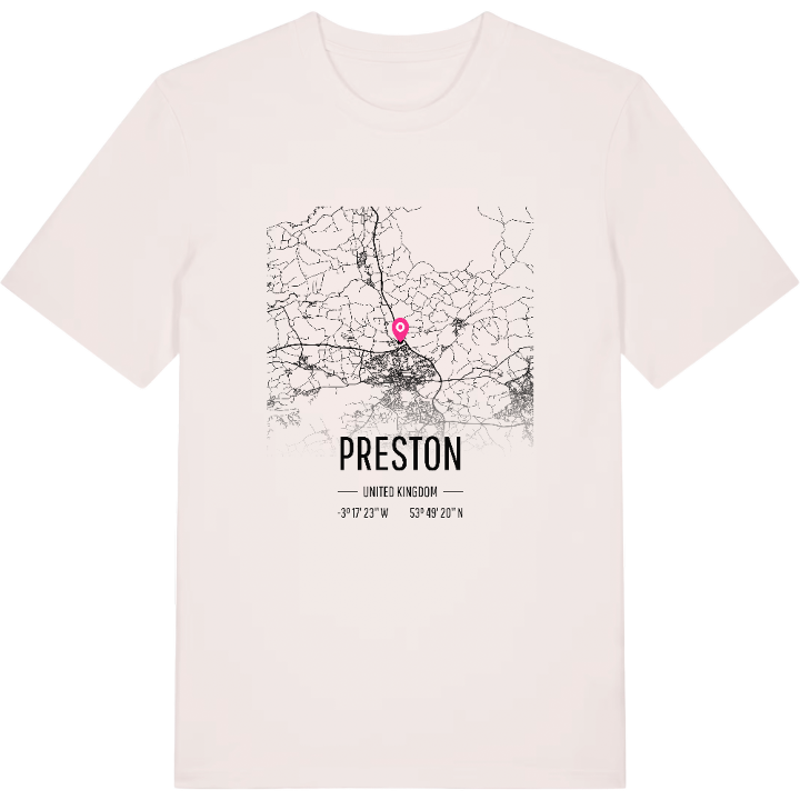 Preston karta t-shirt – t-shirt från PinShirt