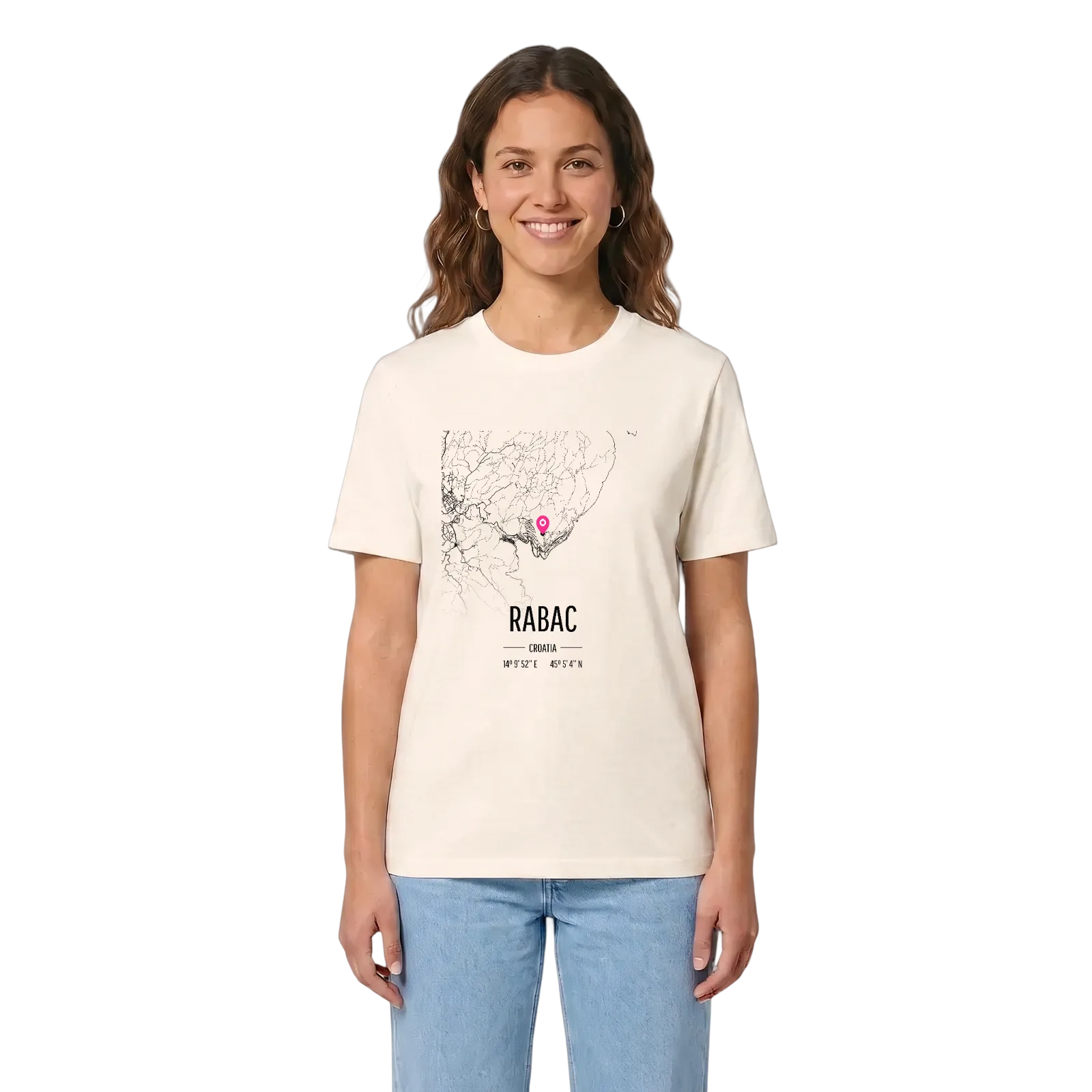 Rabac karta t-shirt – Vintage White, i miljö