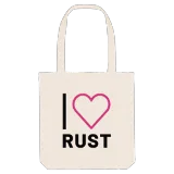 Jag älskar Rust tygkasse stort tryck