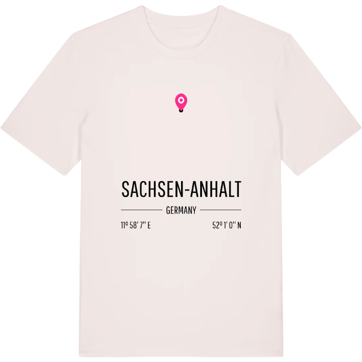 Sachsen-Anhalt karta t-shirt – t-shirt från PinShirt