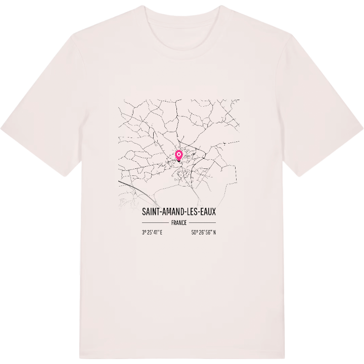 Saint-Amand-les-Eaux karta t-shirt – t-shirt från PinShirt