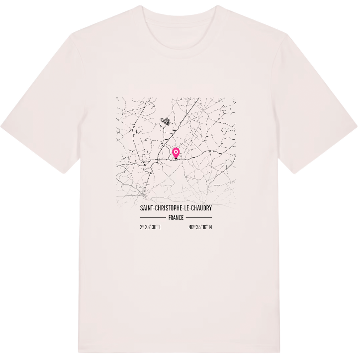 Saint-Christophe-le-Chaudry karta t-shirt – t-shirt från PinShirt