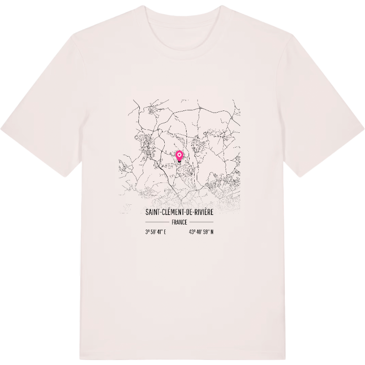 Saint-Clément-de-Rivière karta t-shirt – t-shirt från PinShirt