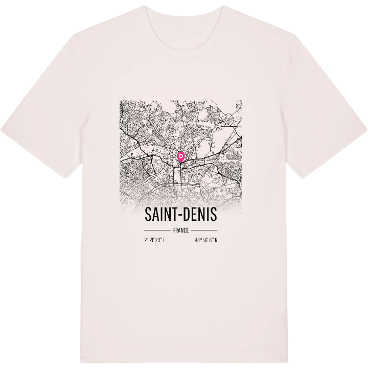 Saint-Denis karta t-shirt – t-shirt från PinShirt