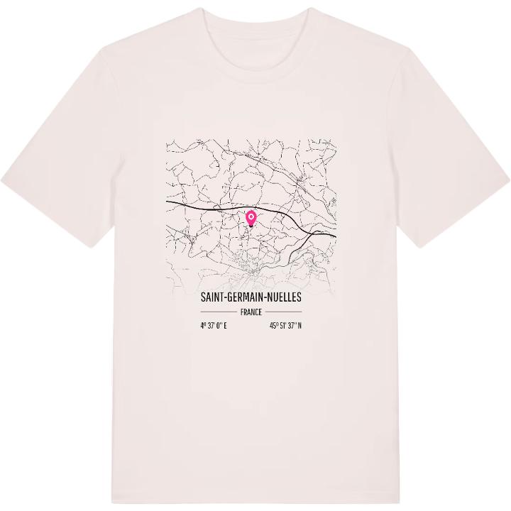 Saint-Germain-Nuelles karta t-shirt – t-shirt från PinShirt