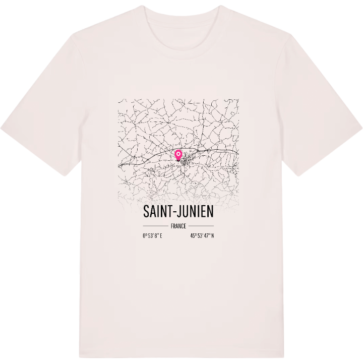 Saint-Junien karta t-shirt – t-shirt från PinShirt
