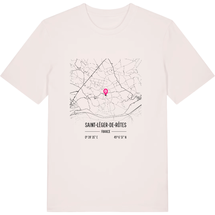 Saint-Léger-de-Rôtes karta t-shirt – t-shirt från PinShirt