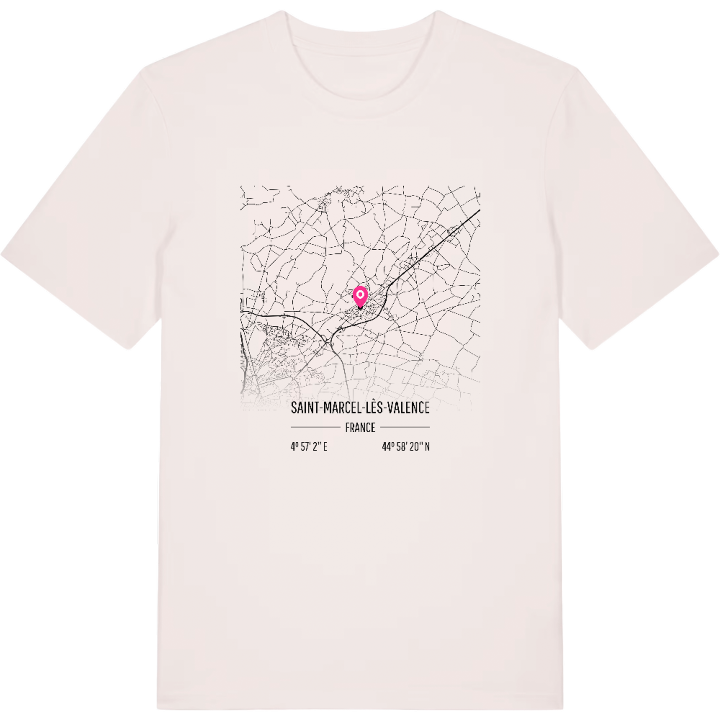 Saint-Marcel-lès-Valence karta t-shirt – t-shirt från PinShirt