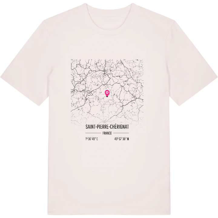 Saint-Pierre-Chérignat karta t-shirt – t-shirt från PinShirt