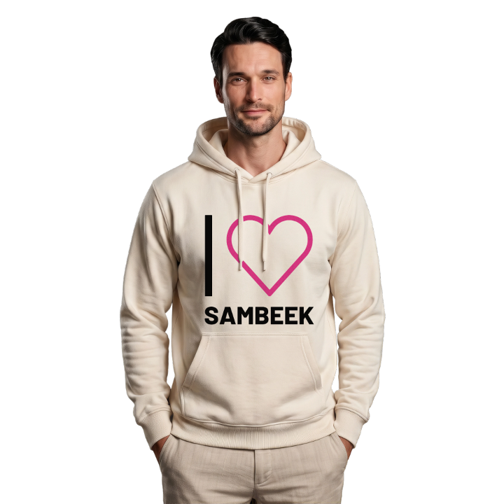 Jag älskar Sambeek hoodie stort tryck – hoodie från PinShirt