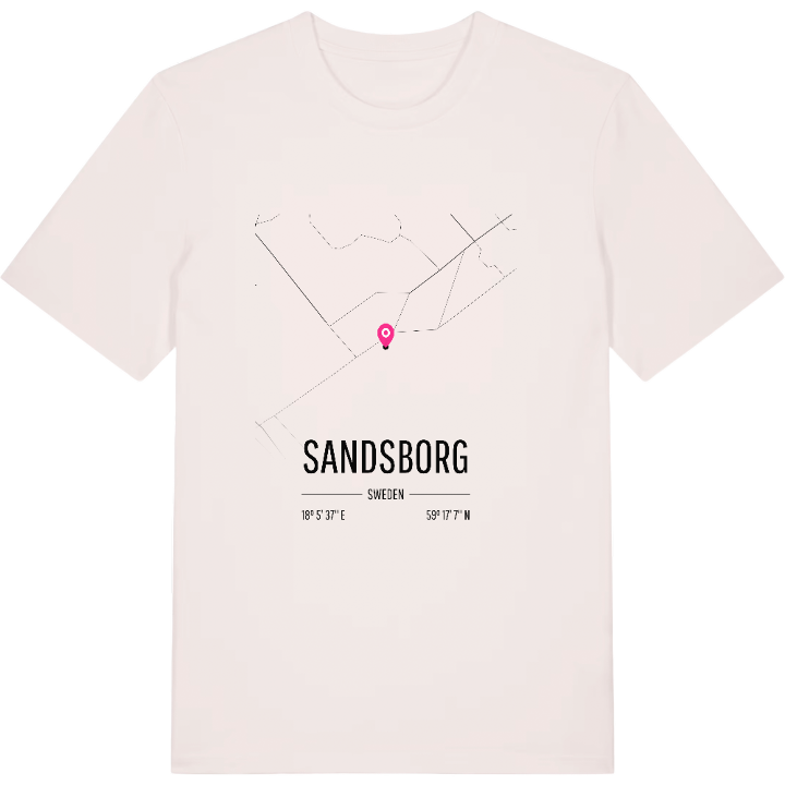 Sandsborg karta t-shirt – t-shirt från PinShirt