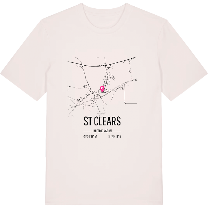 St Clears karta t-shirt – t-shirt från PinShirt