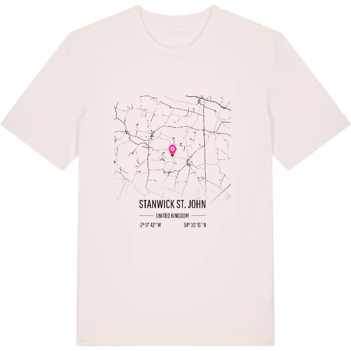 Stanwick St. John karta t-shirt – t-shirt från PinShirt