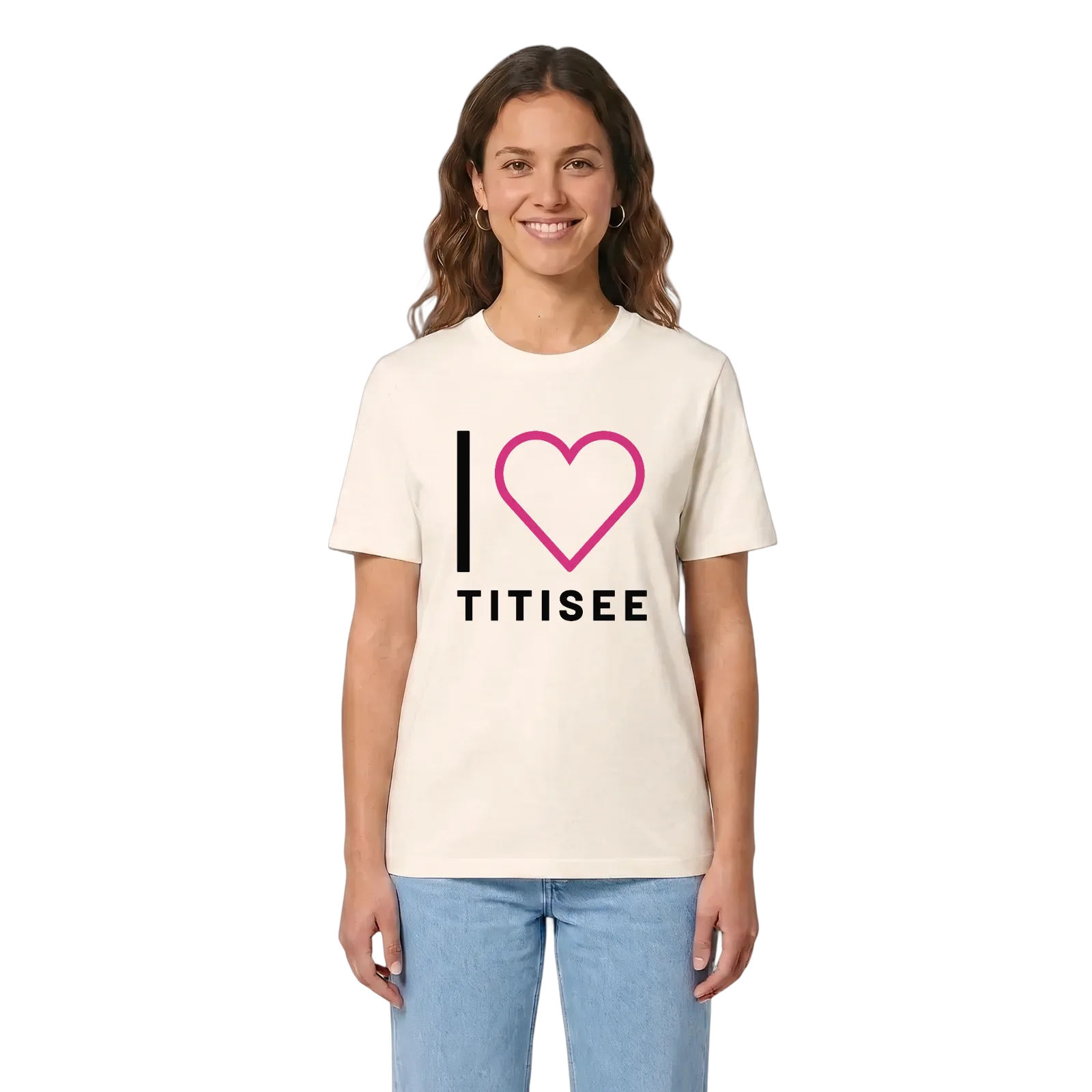 Jag älskar Titisee t-shirt stort tryck – Vintage White, i miljö