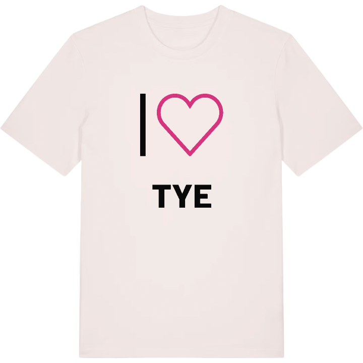 Jag älskar Tye t-shirt stort tryck – t-shirt från PinShirt