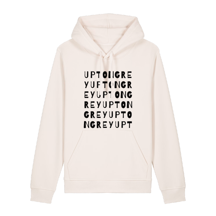 Upton Grey ordlek hoodie – hoodie från PinShirt