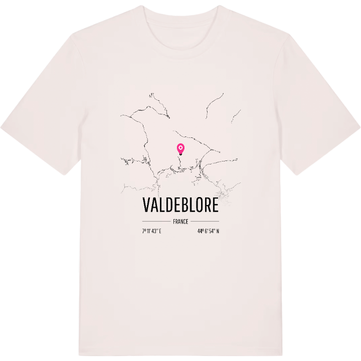 Valdeblore karta t-shirt – t-shirt från PinShirt