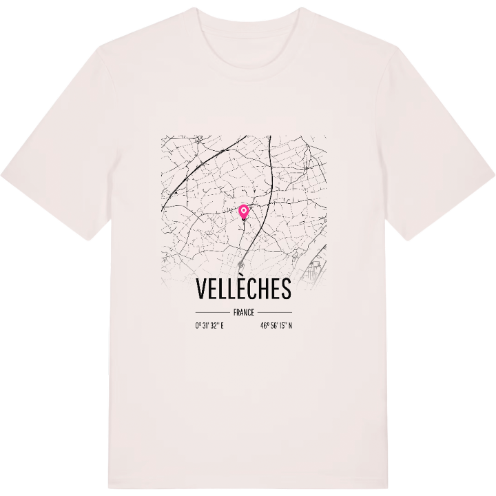 Vellèches karta t-shirt – t-shirt från PinShirt