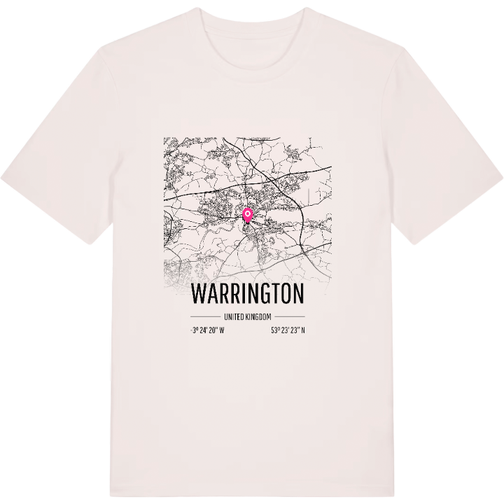 Warrington karta t-shirt – t-shirt från PinShirt