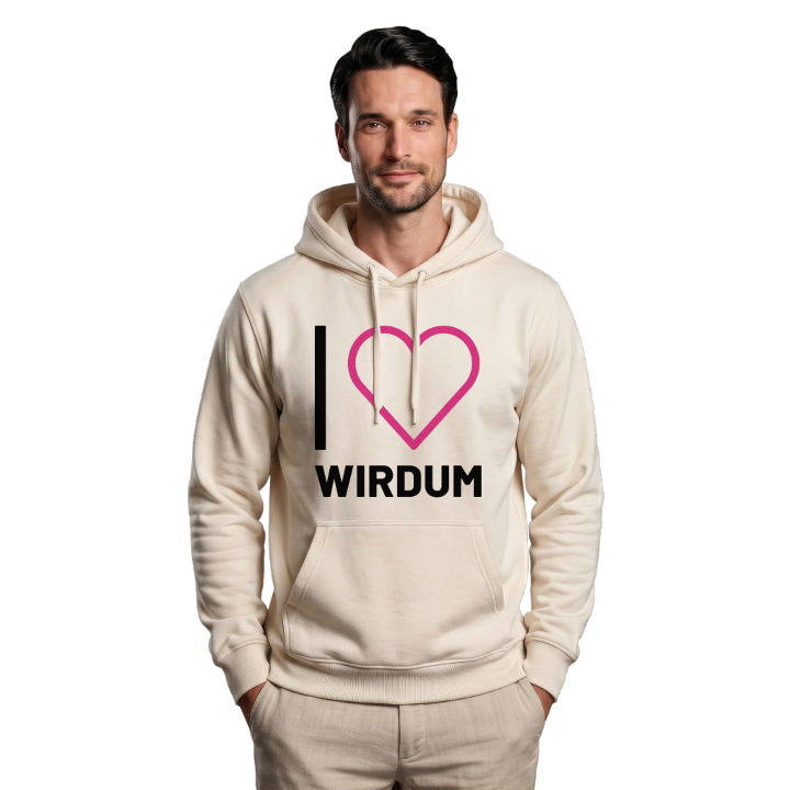 Jag älskar Wirdum hoodie stort tryck – hoodie från PinShirt