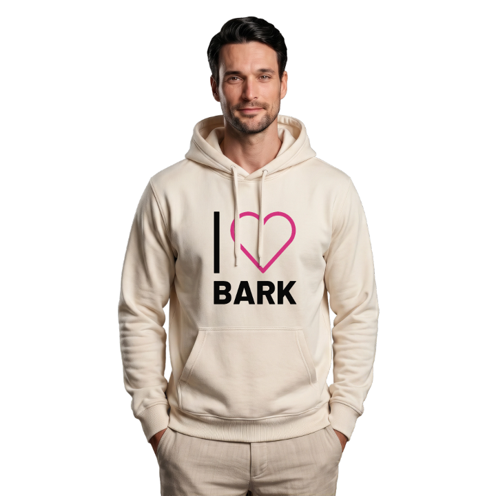 Jag älskar Bark hoodie stort tryck – hoodie från PinShirt