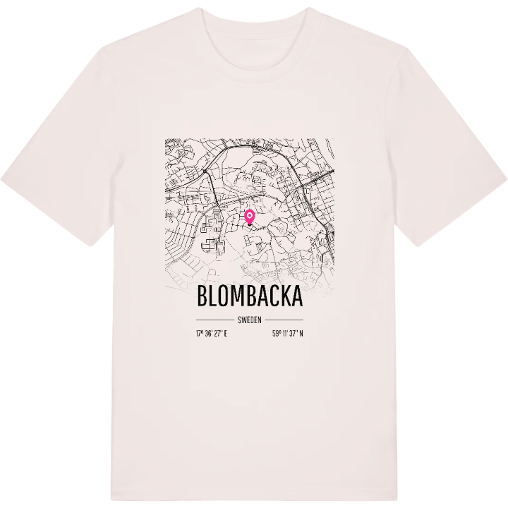 Blombacka karta t-shirt – t-shirt från PinShirt
