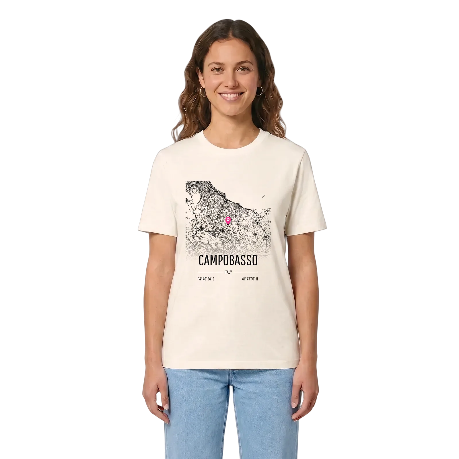 Campobasso karta t-shirt – Vintage White, i miljö
