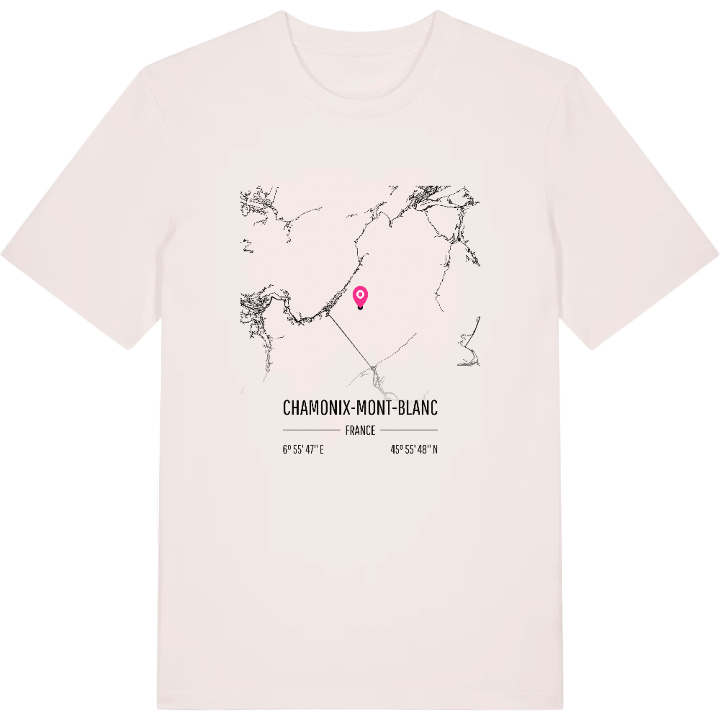 Chamonix-Mont-Blanc karta t-shirt – t-shirt från PinShirt