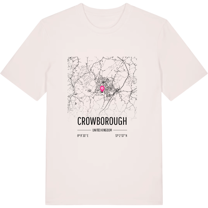 Crowborough karta t-shirt – t-shirt från PinShirt