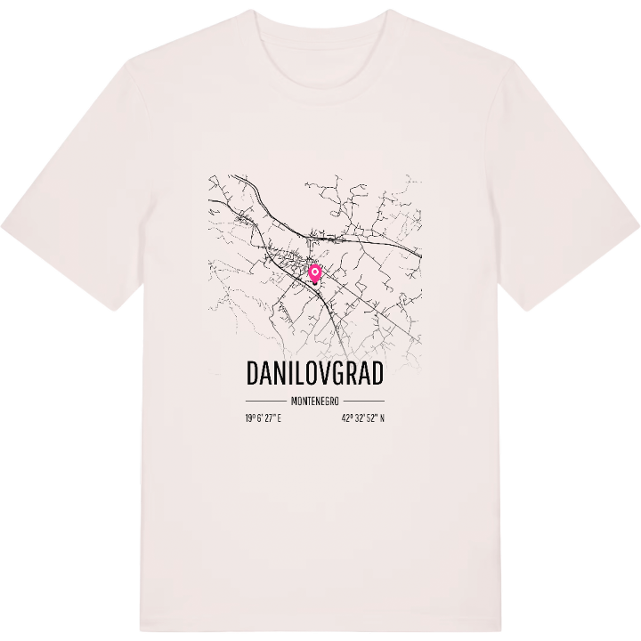 Danilovgrad karta t-shirt – t-shirt från PinShirt