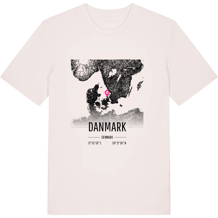 Danmark karta t-shirt – t-shirt från PinShirt