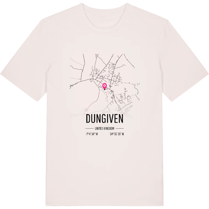 Dungiven karta t-shirt – t-shirt från PinShirt