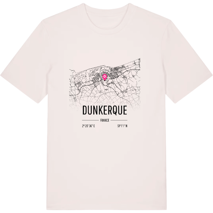 Dunkerque karta t-shirt – t-shirt från PinShirt