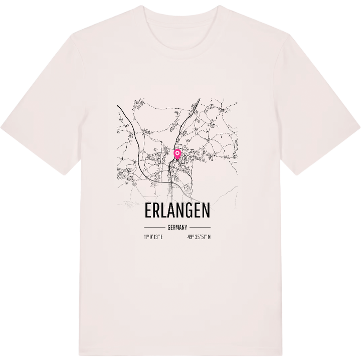 Erlangen karta t-shirt – t-shirt från PinShirt