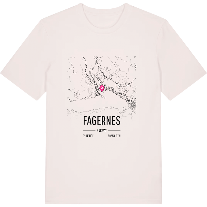 Fagernes karta t-shirt – t-shirt från PinShirt