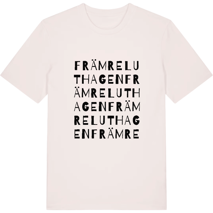 Främre Luthagen ordlek t-shirt – t-shirt från PinShirt