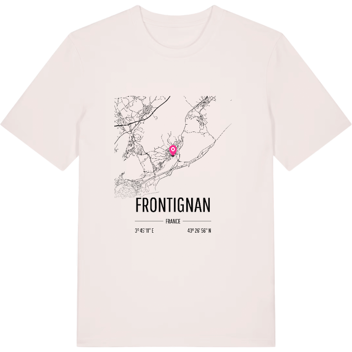 Frontignan karta t-shirt – t-shirt från PinShirt