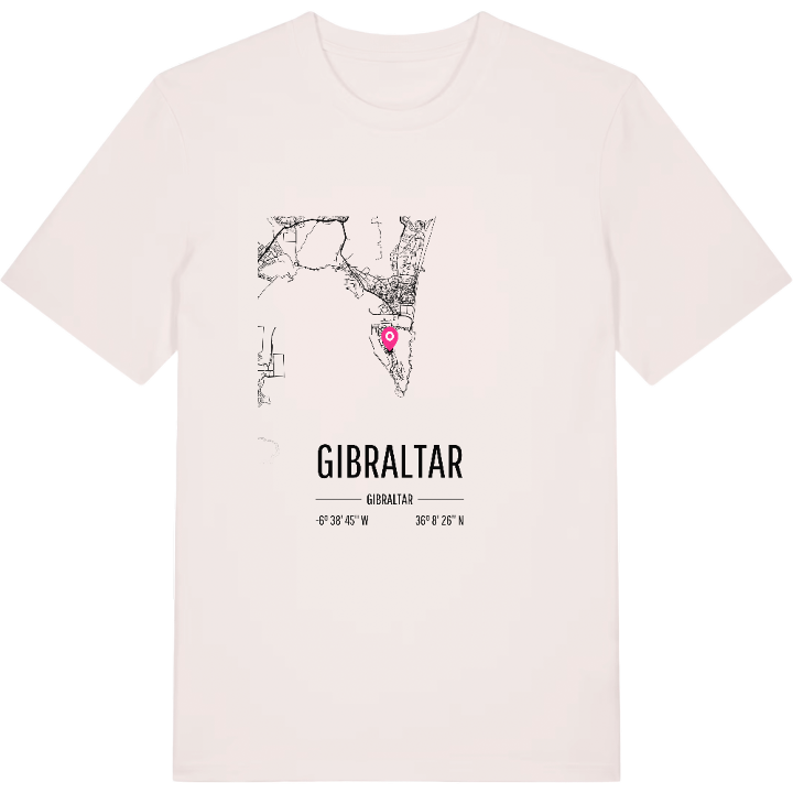 Gibraltar karta t-shirt – t-shirt från PinShirt