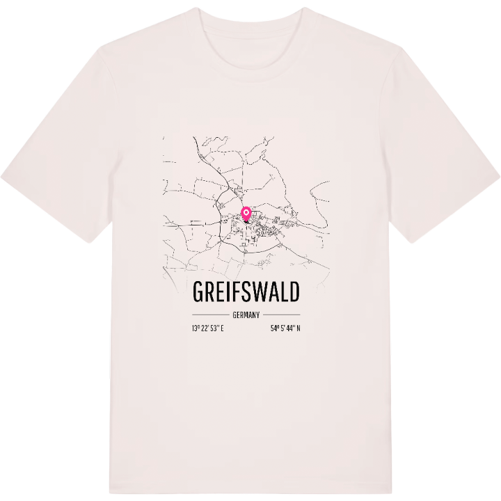 Greifswald karta t-shirt – t-shirt från PinShirt