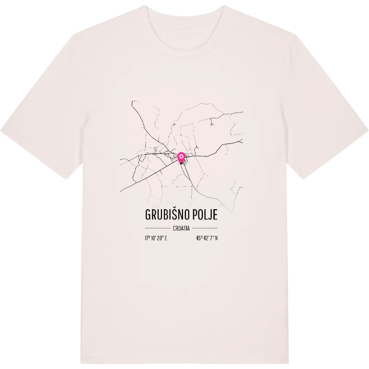 Grubišno Polje karta t-shirt – t-shirt från PinShirt