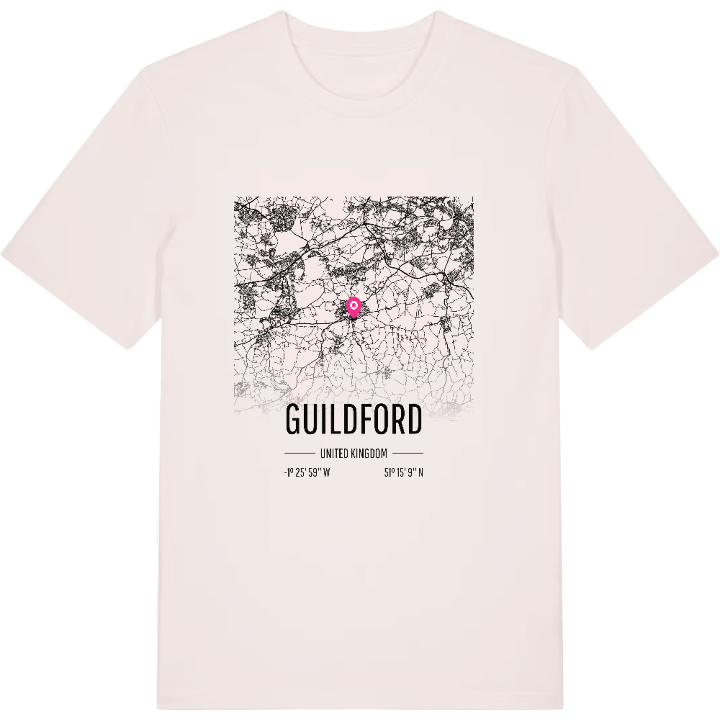 Guildford karta t-shirt – t-shirt från PinShirt