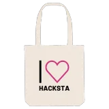 Jag älskar Hacksta tygkasse stort tryck